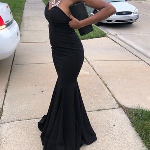 Black long mermaid style gown